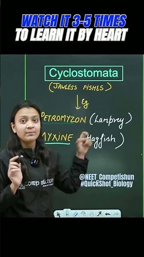 Examples OF Cyclostomata ( Jawless Fishes ) | QuickShot Biology |#medicalentrance#ncert#biology#neet