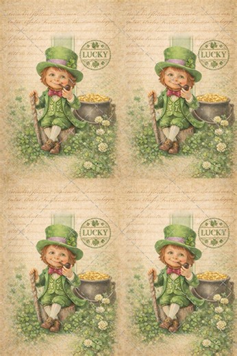 Vintage Leprechaun Rice Paper – St Patrick's Day Decoupage (2 Sheet Set) - Etsy