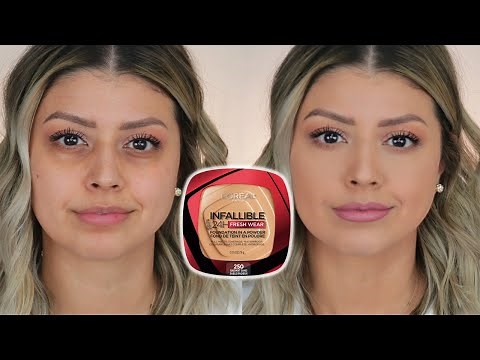 NEW!!! L'OREAL INFALLIBLE FOUNDATION IN A POWDER | REVIEW + FULL DAY WEAR TEST