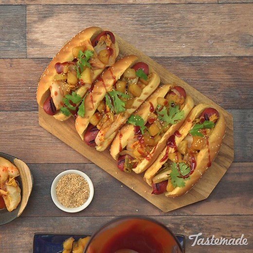1.6M views · 8.8K shares | Kimchi Hot Dog w/ Caramelized Pineapple...