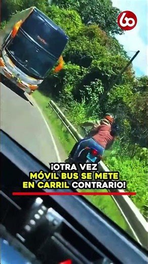 Mobile bus invades opposite lane and almost causes tragedy