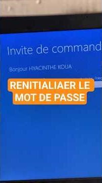 RENITIALIAER LE MOT DE PASSE d'un ordinateur #informatique #astucesdigitales #operatingsystem
