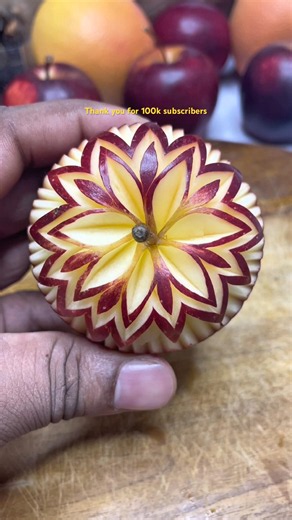 Amazing Apple Flower Carving 🍎 | Easy Fruit Carving Tutorial for Beginners #Short