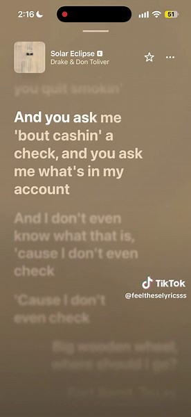 Drake – Don’t Matter To Me / Solar Eclipse lyric sync