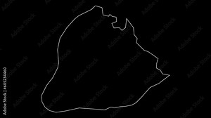 Hebron district map of Palestine outline animation