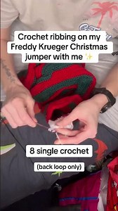 Tutorial | crochet cuffs/ribbing for my Christmas jumper 🪿✨