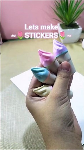 ✨ Handmade Stickers Tutorial 🌸🎀 |Cute, aesthetic & super easy DIY stickers to decorate journals etc!