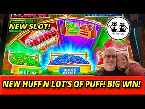 NEW HUFF N LOTS OF PUFF SLOT! LIVE PLAY & BIG WINS! #theslotcats #huffnpuff #bigwin #slots #bonus