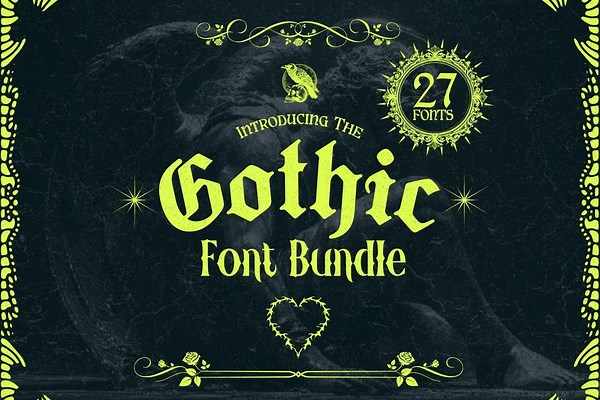 Gothic Font Bundle – 27 Captivating Fonts to Create Dramatic Book Covers Branding Flyers Posters Invitations and More! Instant Download. - Etsy