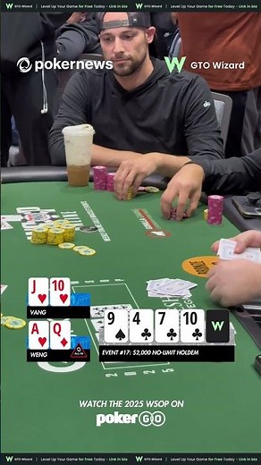 🫧 | BUBBLE BURST in the @WSOP $2,000 No-Limit Holdem! AQ vs JTs | #pokernews #wsop2025