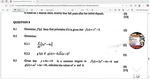 Mathematics P1: Differential Calculus May/June 2025