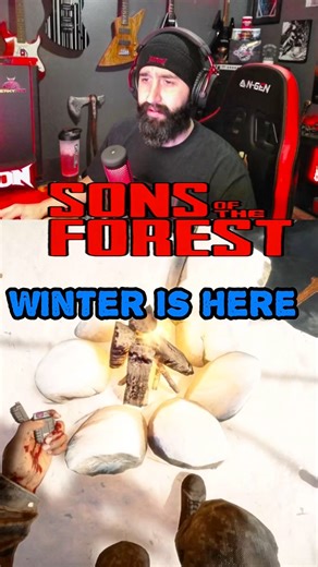 Sons Of The Forest gameplay. Surviving by building fires, hunting and drying meat. This survival simulator game is priceless. #sonsoftheforest #survivalgame #simulator #pcgaming #gameplay | The Iron Lyon