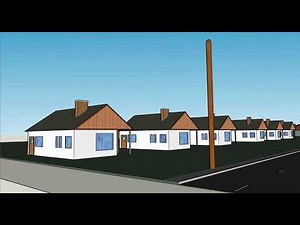 Electric pole 3D modelling & simple animation Sketchup.
