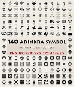 140 Adinkra African Symbols Bundle | Png, Jpg, Pdf, Svg, Eps, Ai | With & Without Text (1124 Files) - Etsy UK