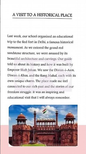 🏛️ A Visit to a Historical Place | Paragraph Writing for Students | Easy English