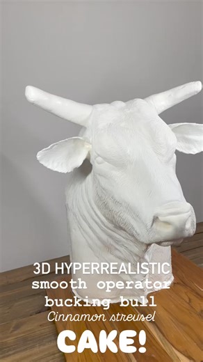 I had the opportunity to replicate a Legend…….. TWO-time YETI World Champion Bull SMOOTH OPERATOR. 3D Hyperrealistic Smooth Operator Bucking Bull Cinnamon Streusel CAKE! 🐂 Smooth Operator, the 2019 and 2020 World Champion bull in the PBR, is the oldest bull ever to win back-to-back World Championships.This cake was made for a young bull lover turning the big FOUR! Happy Birthday!#sugarbellesweets #customcakes #cctx #chadbergerbuckingbulls #cowboy #hyperrealistic #hyperrealisticcakes #buckingbul