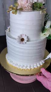 2tier wedding cake #simpledesigncake #themecake #cakedecorating #artificialflowers #tieredcake #weddingcake | Sweet Cake’s