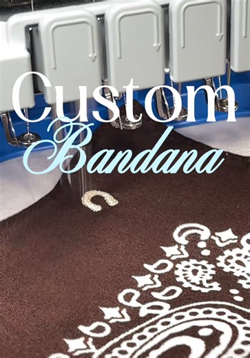 It’s just better when it’s customized 🤠 Want some personalized bandanas? Let’s chat ❣️ #embroideredbandana #customembroidery #texassuncreative #westernbandana