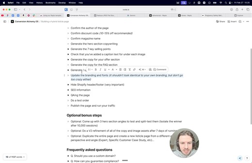 8 Conversion Alchemy OS · Building a hybrid listicle page - Coda - 27 February 2026