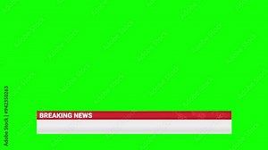 breaking news, banner, 3d animation, green screen background