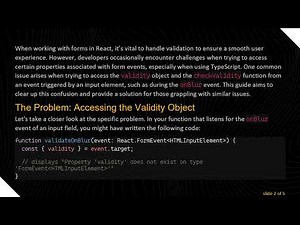 Understanding Typescript Constraint Validation: Accessing the validity Object in React