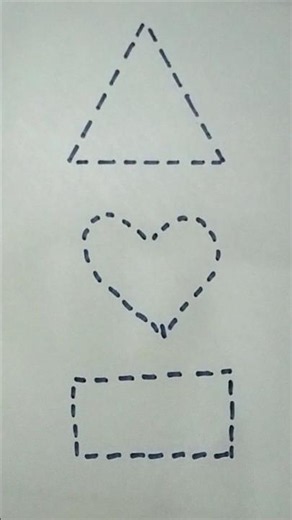 Learn Shapes Drawing for Kids | Triangle, Heart & Rectangle Tracing #shorts