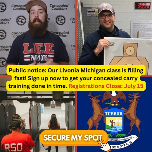  Calling all Ladies of Livonia ! Get certified to legally carry in Michigan and 38 other states. Join our expert-led training today. Get certified! Reserve your seat now!  | Concealed Coalition | Facebook