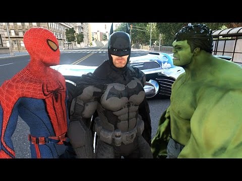 HULK VS BATMAN & SPIDER MAN - EPIC BATTLE