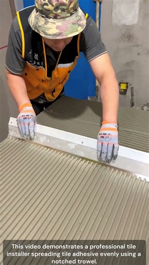 Tile Adhesive Spreading