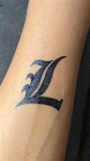 "Death Note “L“Symbol Gel Pen Tattoo on Wrist | Gel pen art …..#tattoo #gelpenart #tattooideas