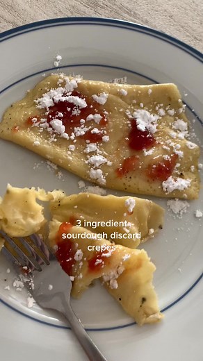 One of my favorite ways to use discard— ~75 g discard, 1 egg, ~1 tsp maple syrup (or honey or sugar) #sourdough #sourdoughstarter #sourdoughtok #sourdoughdiscard #sourdoughdiscardrecipe