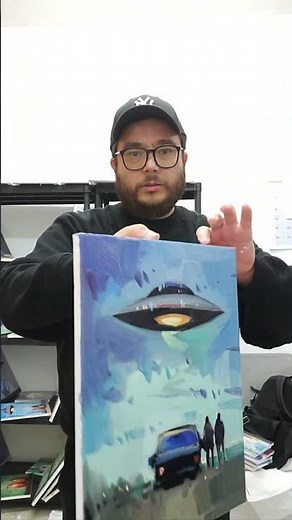 UFO Sighting Oil Painting by Artist Jose Trujillo
