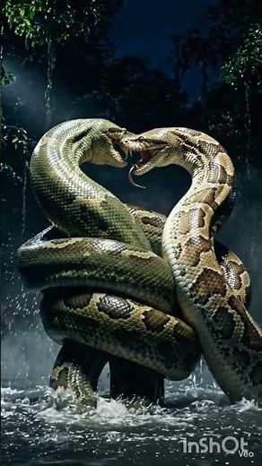 Anaconda vs Giant Python: The Ultimate Snake Battle! 🐍🔥 #viral #animals #video #amazinganima