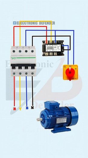 Motor Connection Wiring Diagram With SSR #elecctronicdefender #ElectricalTips #DIYElectric #ElectricProjects #HomeElectrical #TechTutorial #LifeHacks #ElectricalHack | Elecctronic Defender