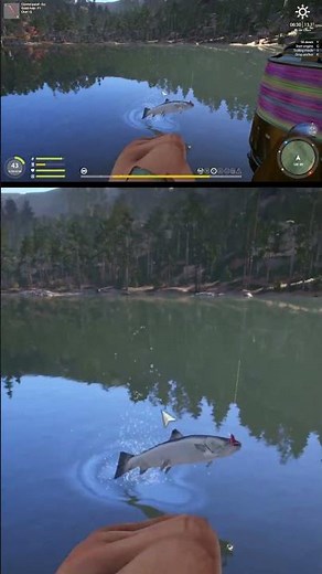 Russian Fishing 4, Kuori Lake - 2 troll lake trout. Fishing from boat.