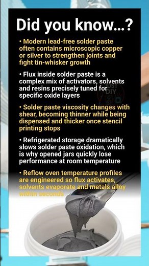 Solder paste hidden chemistry behind SMT assembly, storage and reflow profiles