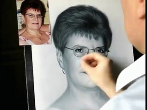 Drawing portrait of woman. How to draw portrait by Dry Brush