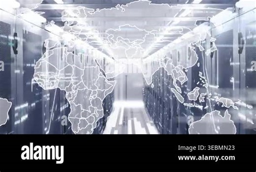 Animation of world map and data processing over computer servers. Global finance, business, connections, computing and data processing concept digitally generated video Stock Video Footage - Alamy