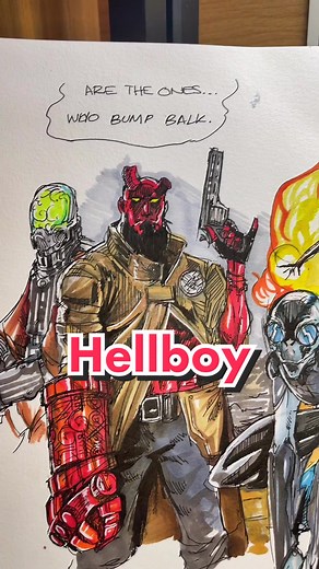 #hellboy #darkhorsecomics #hellboy2 #robpearlman #mikemignola #pinsleese #pinheadcomics #pinsleesecomics #pinsleeseart #dccomics #marvel #abesapien #lizsherman #imagecomics #spawn #indiecomic #hellboy2019 #davidharbour #wipart #art #comicart #biggiesmalls #DoritosTriangleTryout