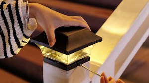 Mainstays 5 Lumen Solar LED Deck Post Cap Light Black, 6-Pack