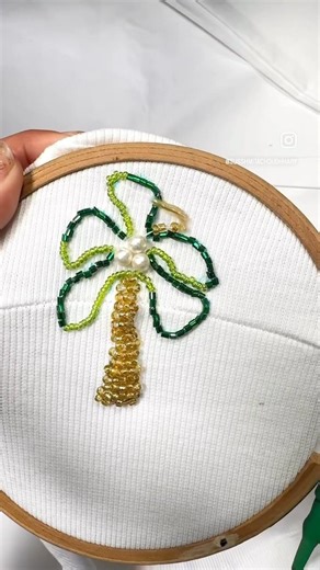 Bead embroidery on T-shirt #viralvideo #diy #embroidery #shorts