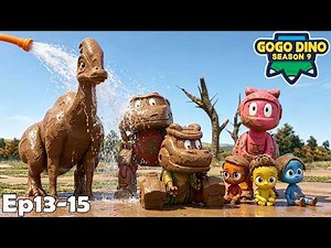 GOGODINOS9 | 🦖🛁30 MIN Compilation EP13-15🟤💦 | sea animals dinosaurs| Educational Cartoon |