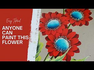 EASY flower Painting 🤩 Looks Advanced But This Stunning Acrylic Painting Is Way Easier Than It Looks