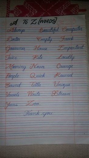 A to Z # words# beautiful english words handwriting practice#.#viraltrendingshorts#