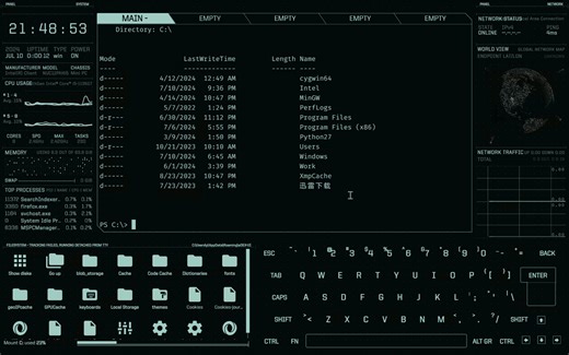 Electron写的超酷黑客装逼耍帅终端 拍电影专用