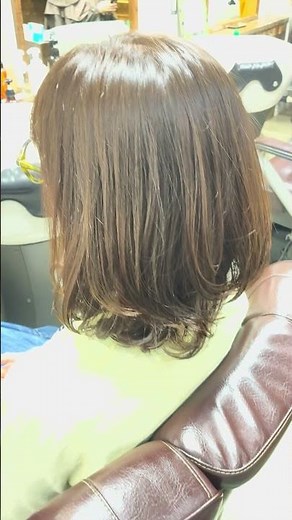ツヤが出るデジタルパーマ ５０代 セミロング #ヘアースプリンク #デジタルパーマ #髪質改善