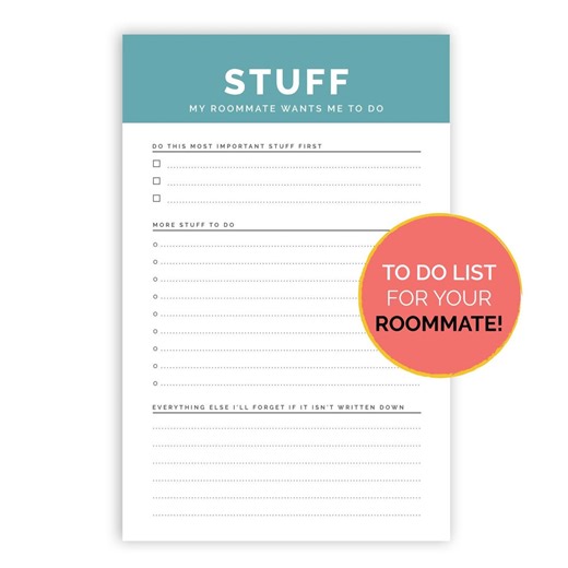 Funny Roommate Chore Chart | Adulting Checklist (digital Download) - Etsy