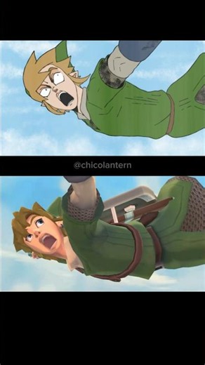 my animation and the original cutscene from TLOZ: Skyward Sword #chicolantern #animation #zelda