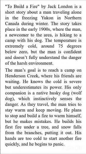 To Build a Fire-Jack London.OU UG English Sem 1 new syllabus