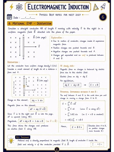 Electromagnetic Induction Class 12 Physics Notes | NEET 2027 |